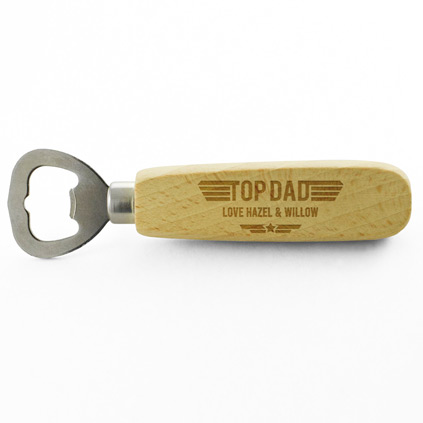 Personalised Top Dad Wooden Bottle Opener