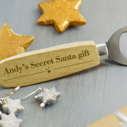 Personalised Secret Santa Wooden Bottle Opener