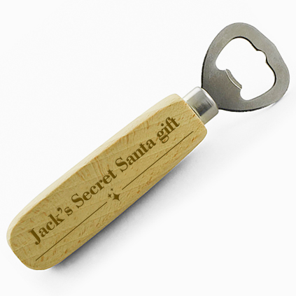 Personalised Secret Santa Wooden Bottle Opener