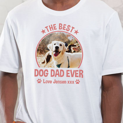Personalised Best Dog Dad Ever Photo Upload T-Shirt