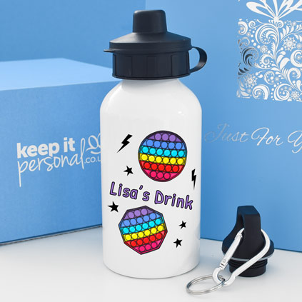 Personalised Pop It Fidget Kid's Water Bottle 400ml