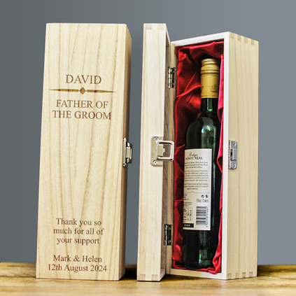 Personalised Wedding Role Wine Box