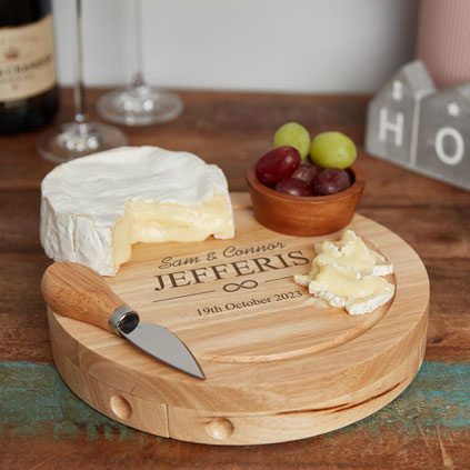 Personalised Wedding Cheese Board Set Choose Design