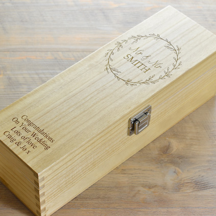 Personalised Wedding Day Hinged Wine Box
