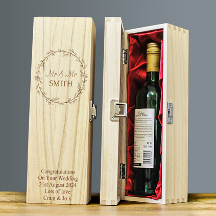 Personalised Wedding Day Hinged Wine Box