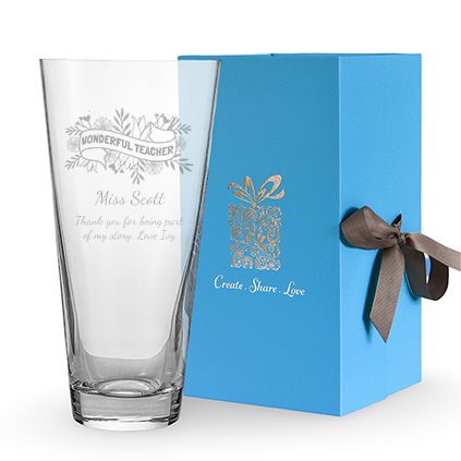 Personalised Wonderful Teacher Banner Conical Vase