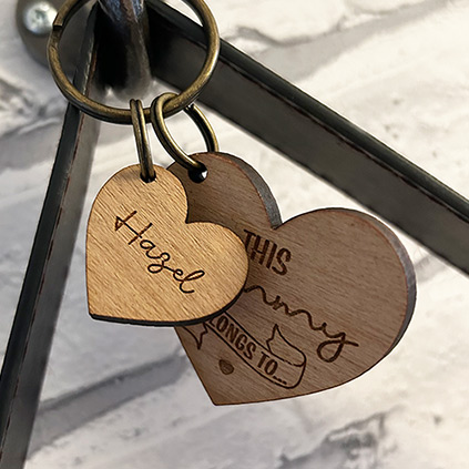 Personalised Wooden This Mummy Belongs To Heart Keyring