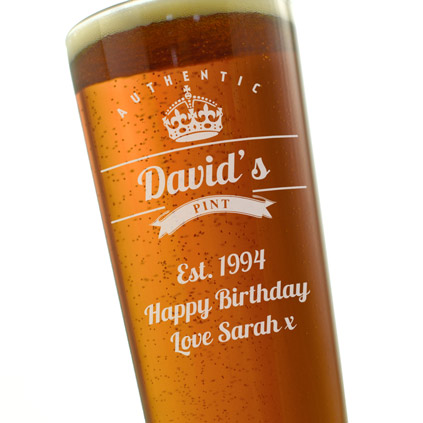 Personalised Authentic Pint Glass