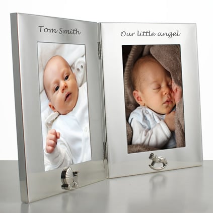 Personalised Baby Double Photo Frame