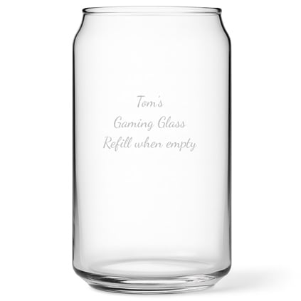 Personalised Beer Can Glass Any Message Engraved