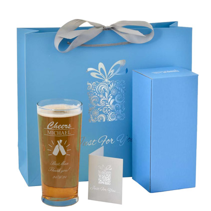 Personalised Cheers For Beers Straight Pint Glass