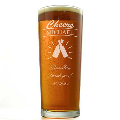 Personalised Cheers For Beers Straight Pint Glass