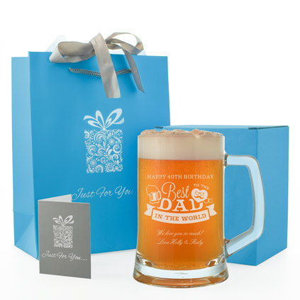 Personalised Best Dad In The World Engraved Pint Tankard