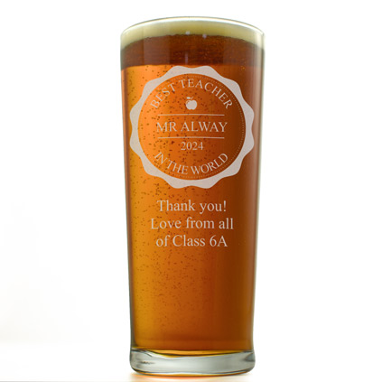 Best Teacher Personalised Pint Glass