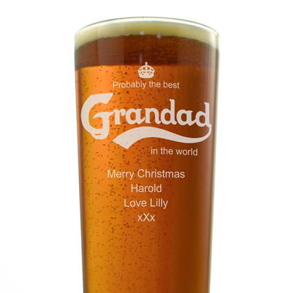 Personalised Pint Glass - Best Grandad In the World