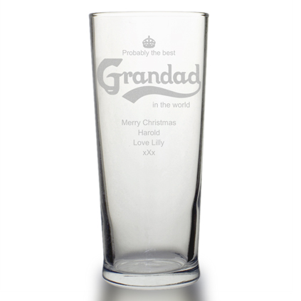 Personalised Pint Glass - Best Grandad In the World