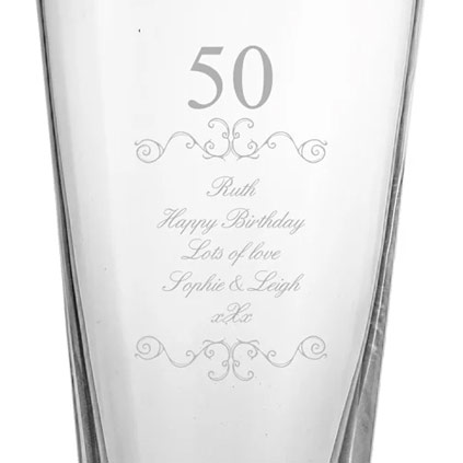 Personalised Conical Vase - Any Year Birthday Anniversary Gift