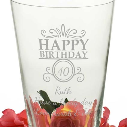 Personalised Happy Birthday Conical Vase