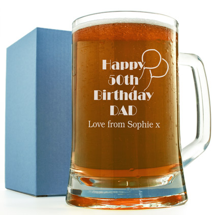 Engraved Pint Glass Birthday Gift