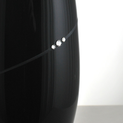Engraved Black Crystal Vase With Swarovski Elements