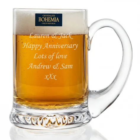 Personalised Traditional 24% Lead Crystal Pint Tankard (Heavyweight)