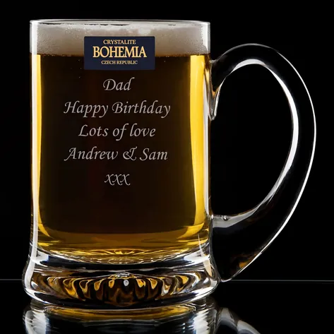 Personalised Traditional 24% Lead Crystal Pint Tankard (Heavyweight)