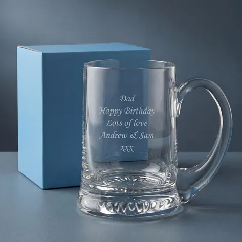 Personalised Traditional 24% Lead Crystal Pint Tankard (Heavyweight)