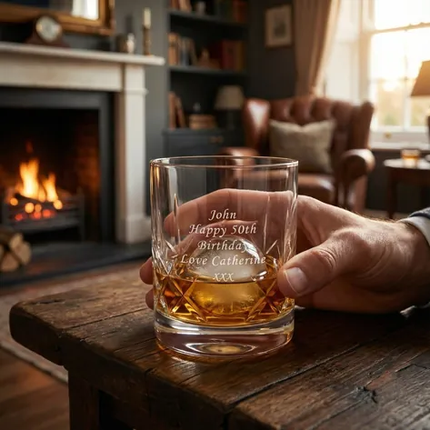 Personalised Cut Crystal Whiskey Tumbler Set