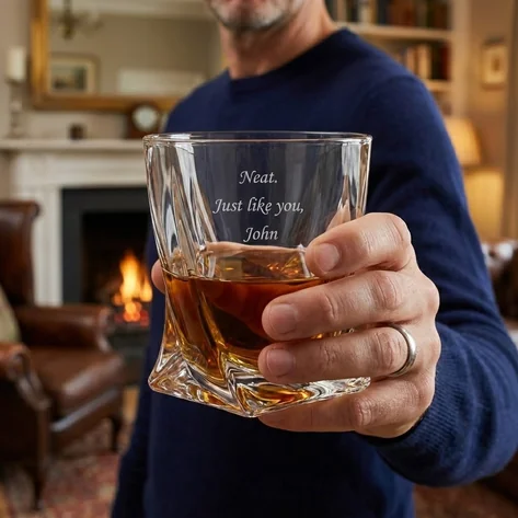 Personalised Quadro Whisky Glass Authentic Bohemia