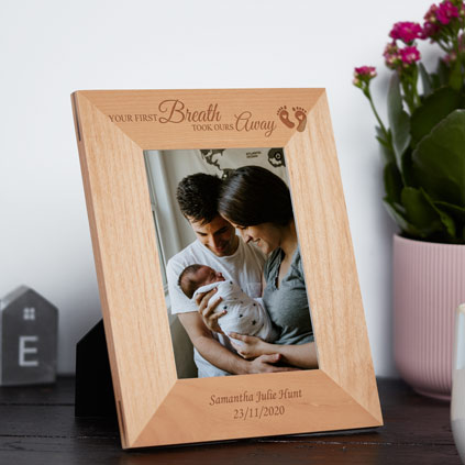 Personalised Your First Breath Took Ours Away Photo Frame