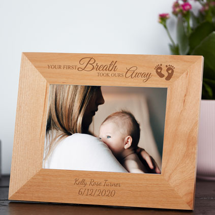 Personalised Your First Breath Took Ours Away Photo Frame