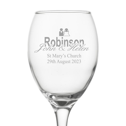Personalised Wedding Wine Glass