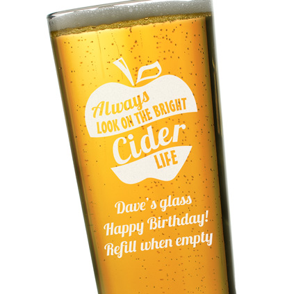 Personalised Pint Glass - Bright Cider Life