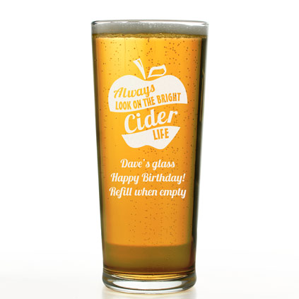 Personalised Pint Glass - Bright Cider Life