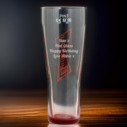 Personalised Budweiser Pint Glass