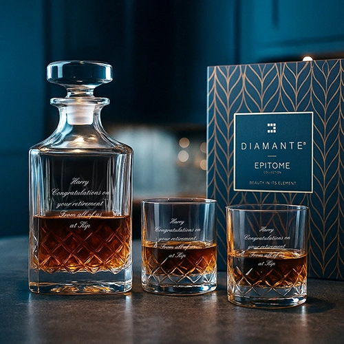 Personalised Grosvenor Whisky Decanter Set