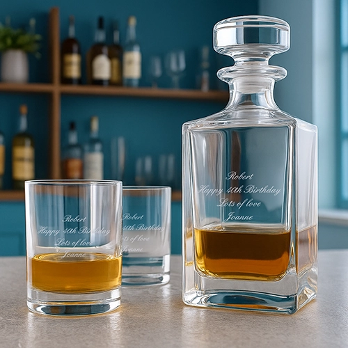 Plain Crystal Decanter Set