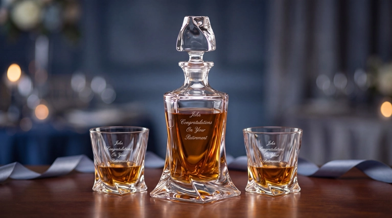 Engraved Whiskey Decanters