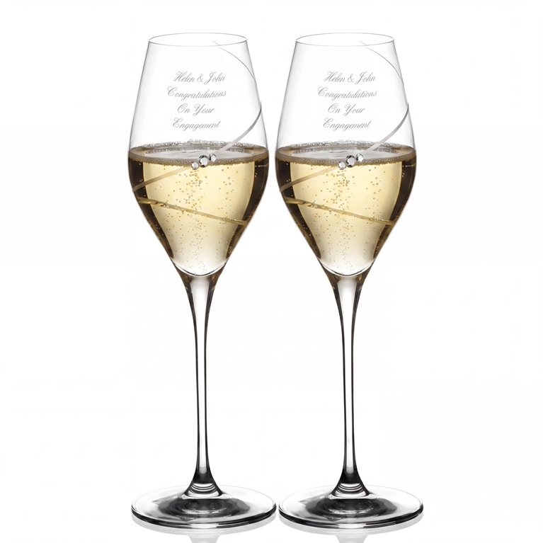 Engraved Prosecco Flutes