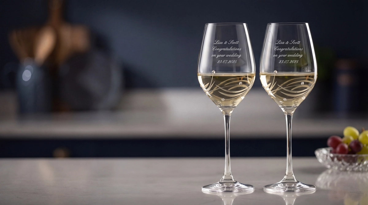 Engraved Personalised Wine Glasses
