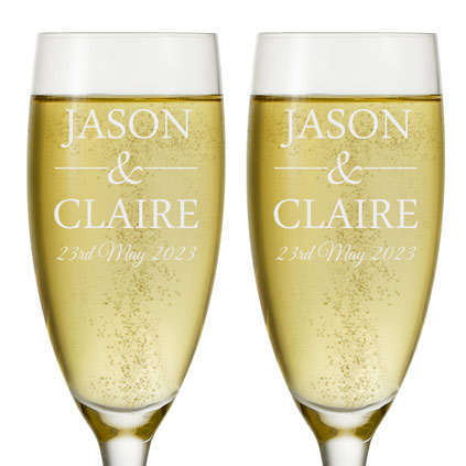 Personalised Wedding Champagne Flutes