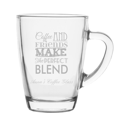 Coffee And Friends Make The Perfect Blend Personalised Glass Mug