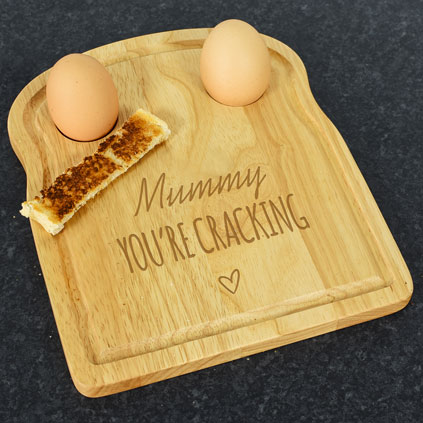 Personalised Egg And Toast Board - You're Cracking