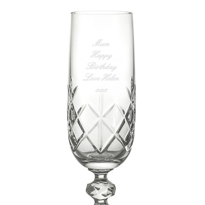 Engraved Crystal Champagne Flute