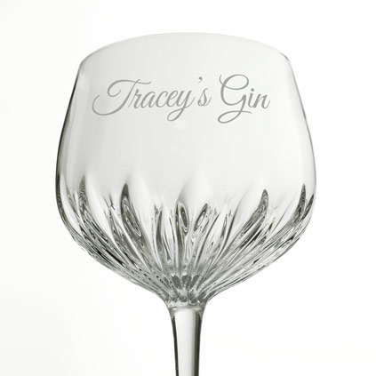 Personalised Crystal Cut Gin Glass 80cl - Any Name Or Message