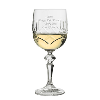 Engraved Crystal Wine Glass