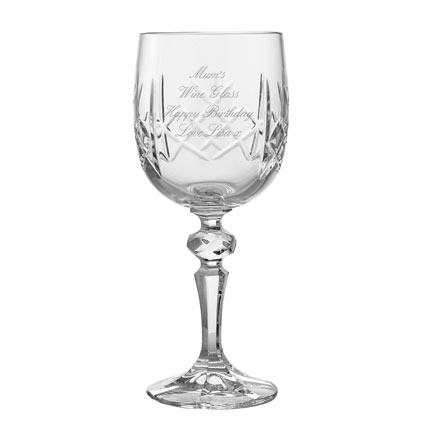 Engraved Crystal Wine Glass