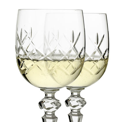 Personalised Cut Crystal Wine Glass Set