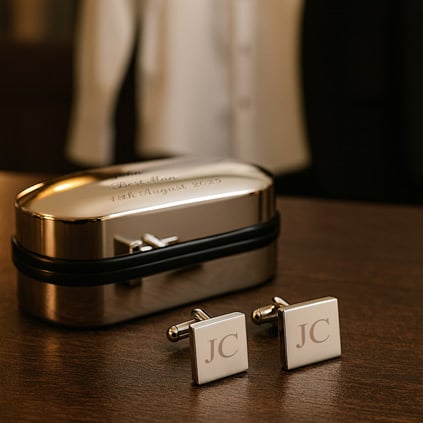 Silver Personalised Cufflinks