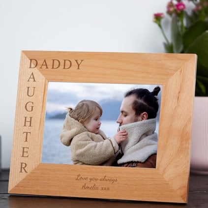 Personalised Simply The Best Dad Portrait Wooden Photo Frame Gift FW259